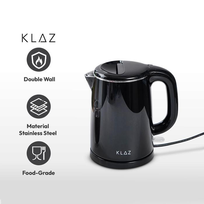 AZKO Klaz 1 ltr Teko Listrik Double Wall Ceret Food Grade Ketel Air Elektrik Electric Kettle Wadah