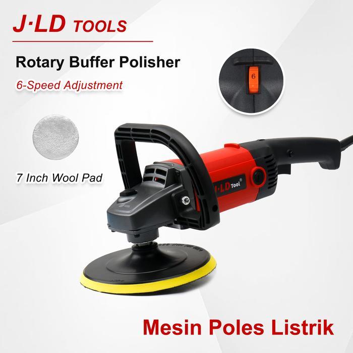 Jld 7" Rotary Car Buffer Polisher 6-Speed Mesin Poles Mobil 180Mm Alat Poles Mobil