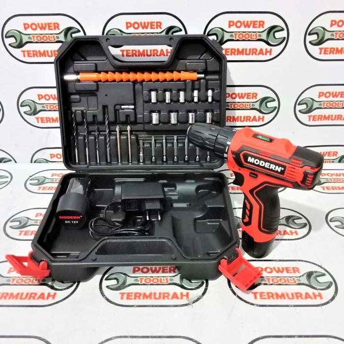 Bor Baterai Modern M-13 Set 12V Cordless Drill M13 Bor Charge M 13 Set