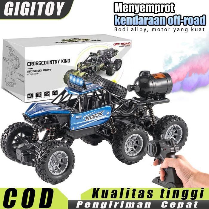 GIGITOY Mobil Remote Contro 4WD Alloy Off-Road Car Mainan Rock Crawler 6 Roda Mainan Rock Crawler 6
