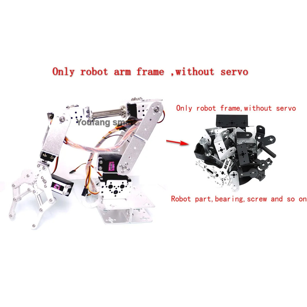 6 DOF Robot Arm Kit Manipulator Metal Alloy Mechanical Arm Clamp Claw Kit MG996 Robot DIY kit with