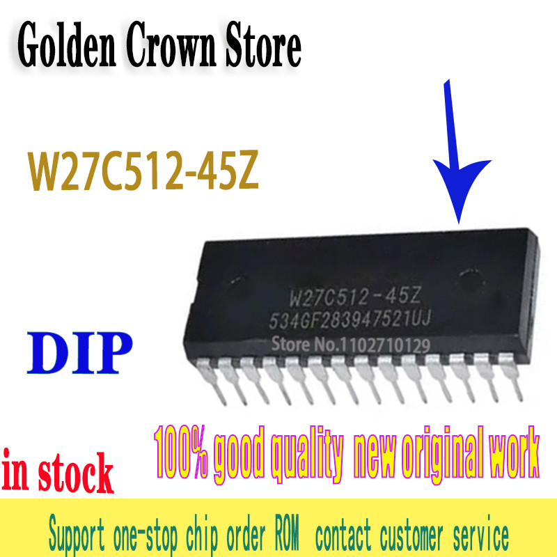1~5PCS/lot EEPROM W27C512-45Z W27C512 27C512-45Z DIP-28 IC EEPROM 512KBIT new original In Stock