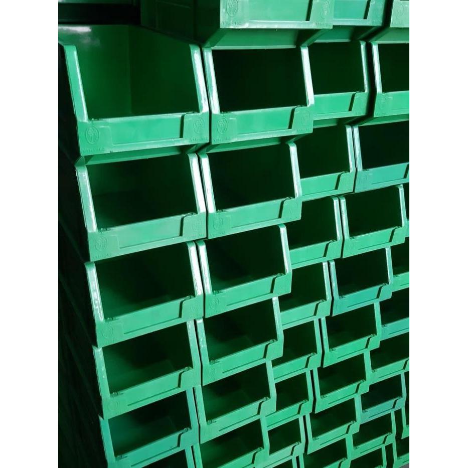 "New" RAUK BAUT HIJAU/KOTAK TEMPAT RAK PLASTIK BAUT STACKABLE/KOTAK MUR BAUT