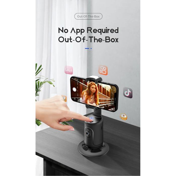 Cod Stand Tripod Stabilizer Hp Handphone Auto Ai Face Tracking Mini Portable Model Jepit Leher