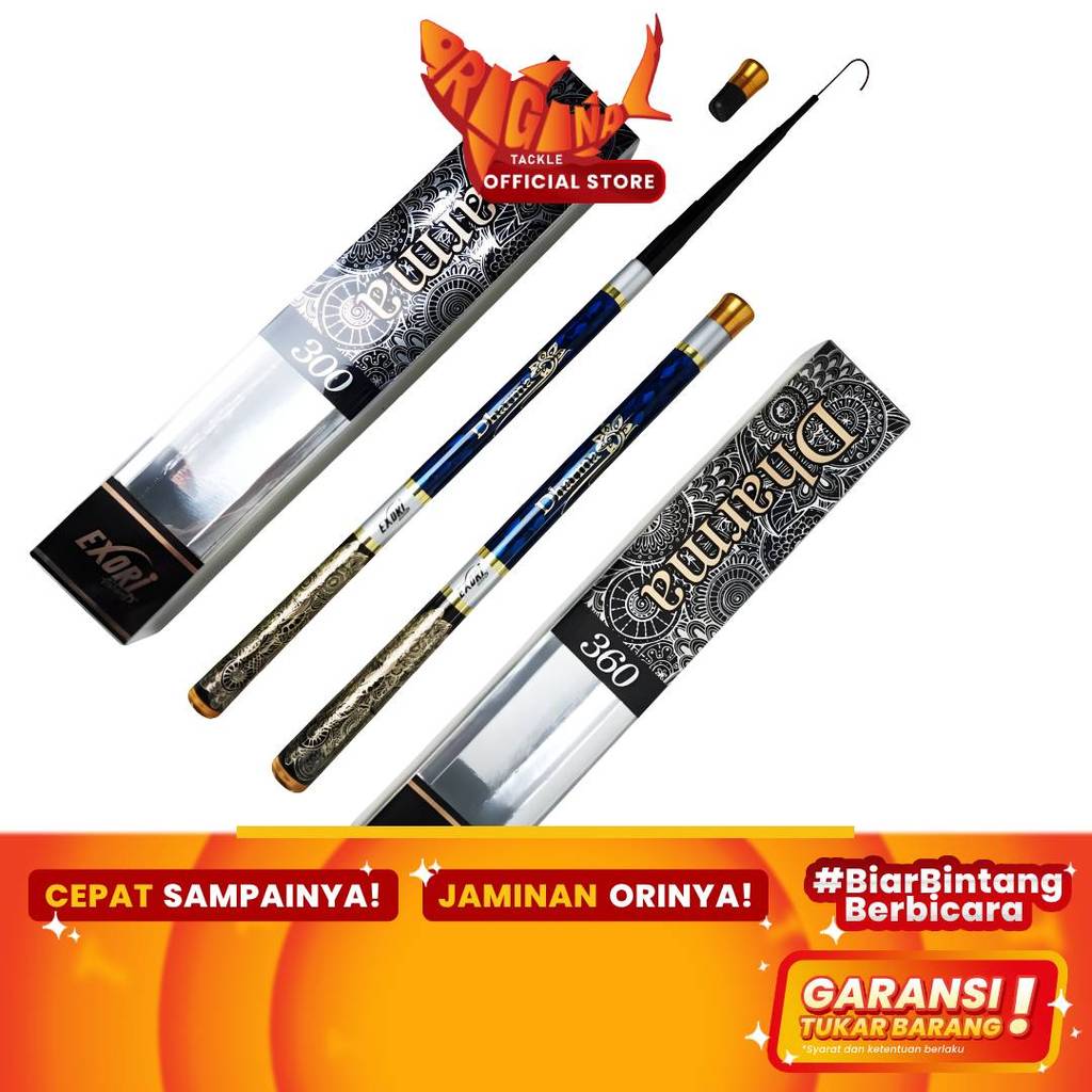 Joran Pancing Pole Tegek Exori Dharma Carbon 180cm 210cm 240cm 270cm 300cm 360cm