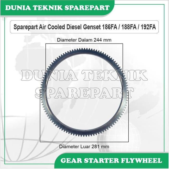 186FA 188FA 192FA GEAR STARTER FLYWHEEL/ GIGI STARTER RODA GILA GENSET