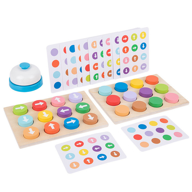 Montessori Color Arrow Direction Board Game Children Toys Wooden Sorter Parent-Child Interactive