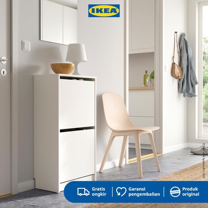 IKEA BISSA Rak Kabinet Sepatu Dengan 2 Kompartmen 49x28x93 cm Furniture Lemari Plastik