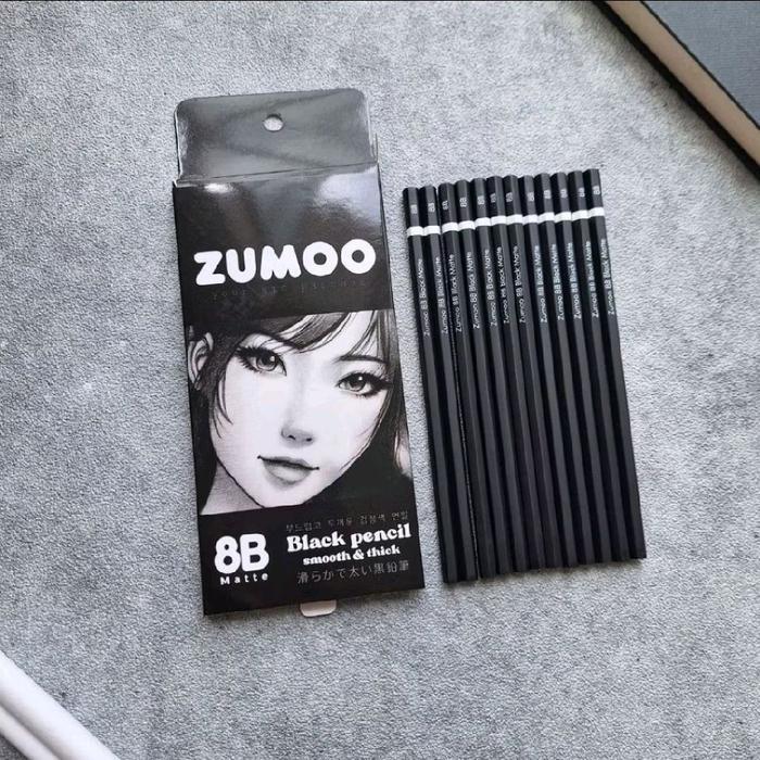 ZUMOO 8B black pensil penebal mewarnai
