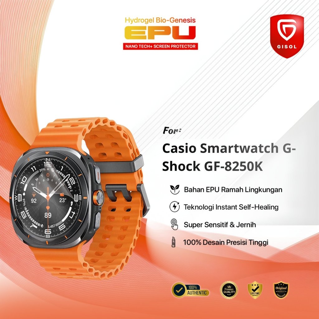 ORI GIN ALL BIO-HYDRO EPU Hydrogel Screen Guard for Casio Smartwatch G-Shock GF-8250K Superior Anti 