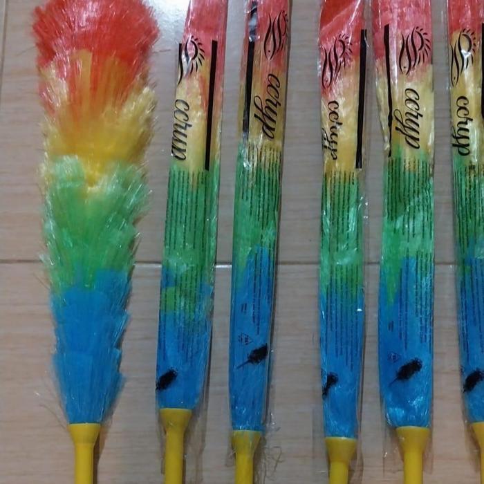 Kemoceng Tali Rafia Warna Warni Kemoceng Rainbow Bulu Plastik Halus