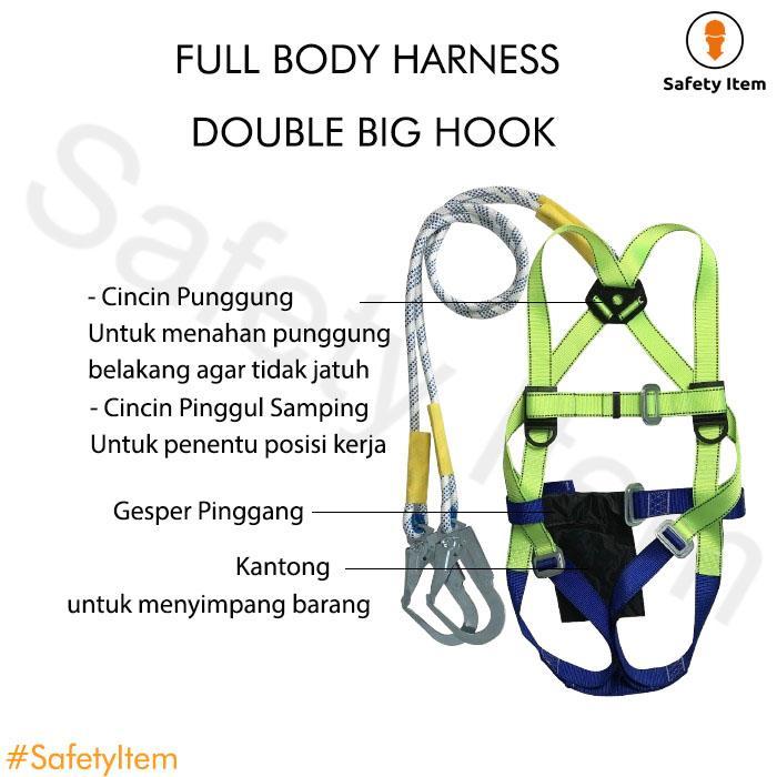 Full Body Harness Double Big Hook / Safety Body Harness Double Big Hook Lanyard