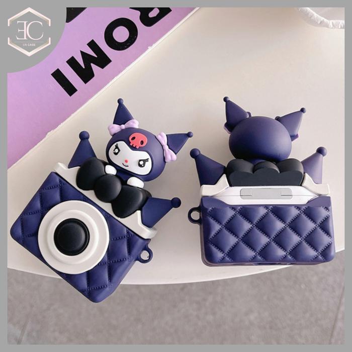 Stok Baru Case Airpods Kuromi Camera Case Casing Airpods 1 2 3 Kuromi Lucu