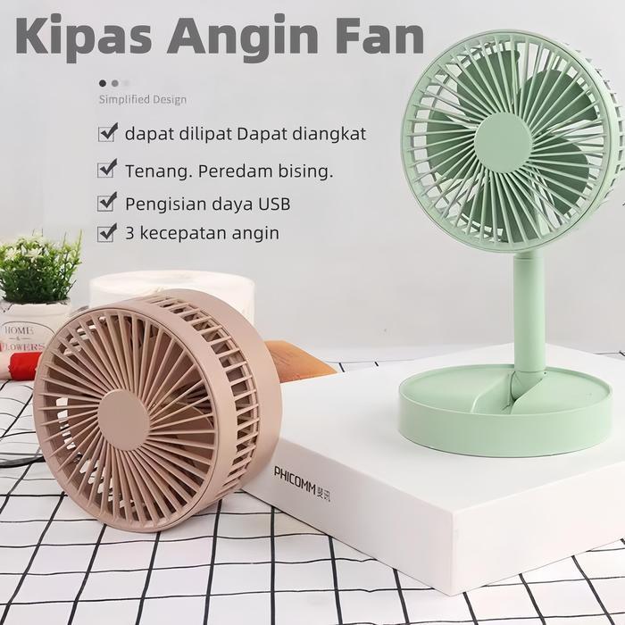 "New" FITINE Kipas Angin Lipat Kipas Angin Vertikal 360 Kipas Angin Lipat yang Dapat Ditarik Kipas