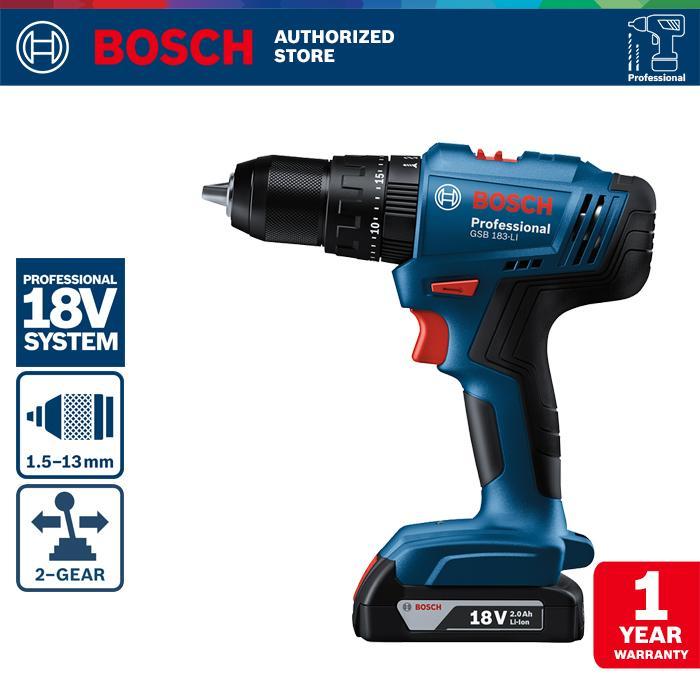 Bosch Cordless Impact Drill / Bor Impact Baterai 18Volt GSB 183-LI