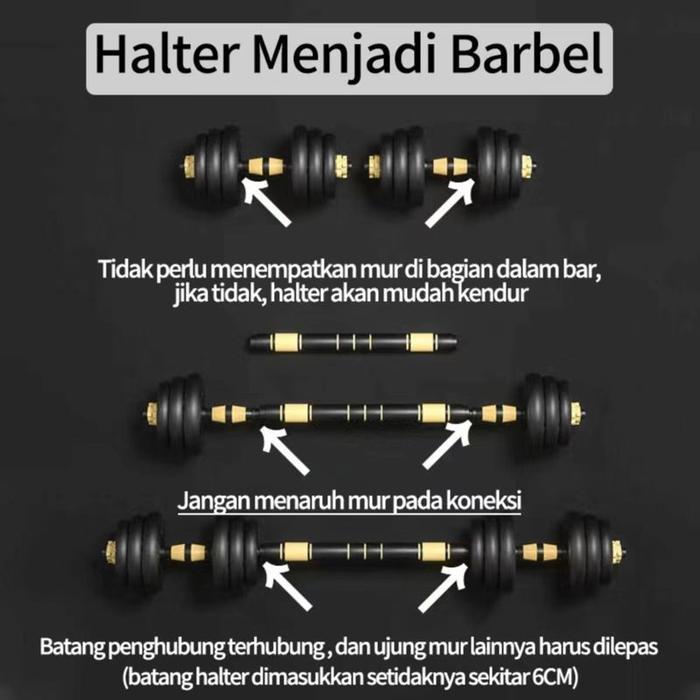 Dumbell Set 40Kg Barbel Set Dumbel Dumbell Alat Olahraga Rumahan Fitne