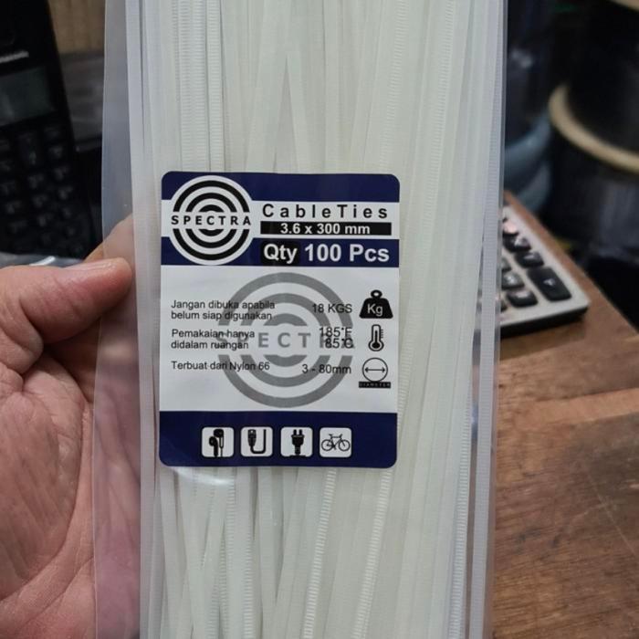 Kabel Ties 30Cm - Kabel Ties 3,6X300Mm - Kabel Ties 30Cm Putih