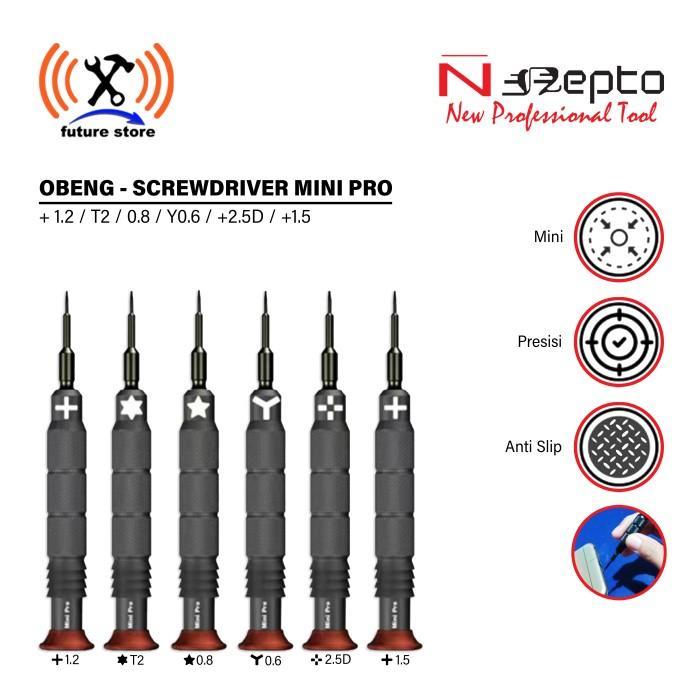Nepto Mini Pro Obeng Plus Obeng Bintang Obeng Kembang Screwdriver Perbaikan Ponsel Pembuka Baut