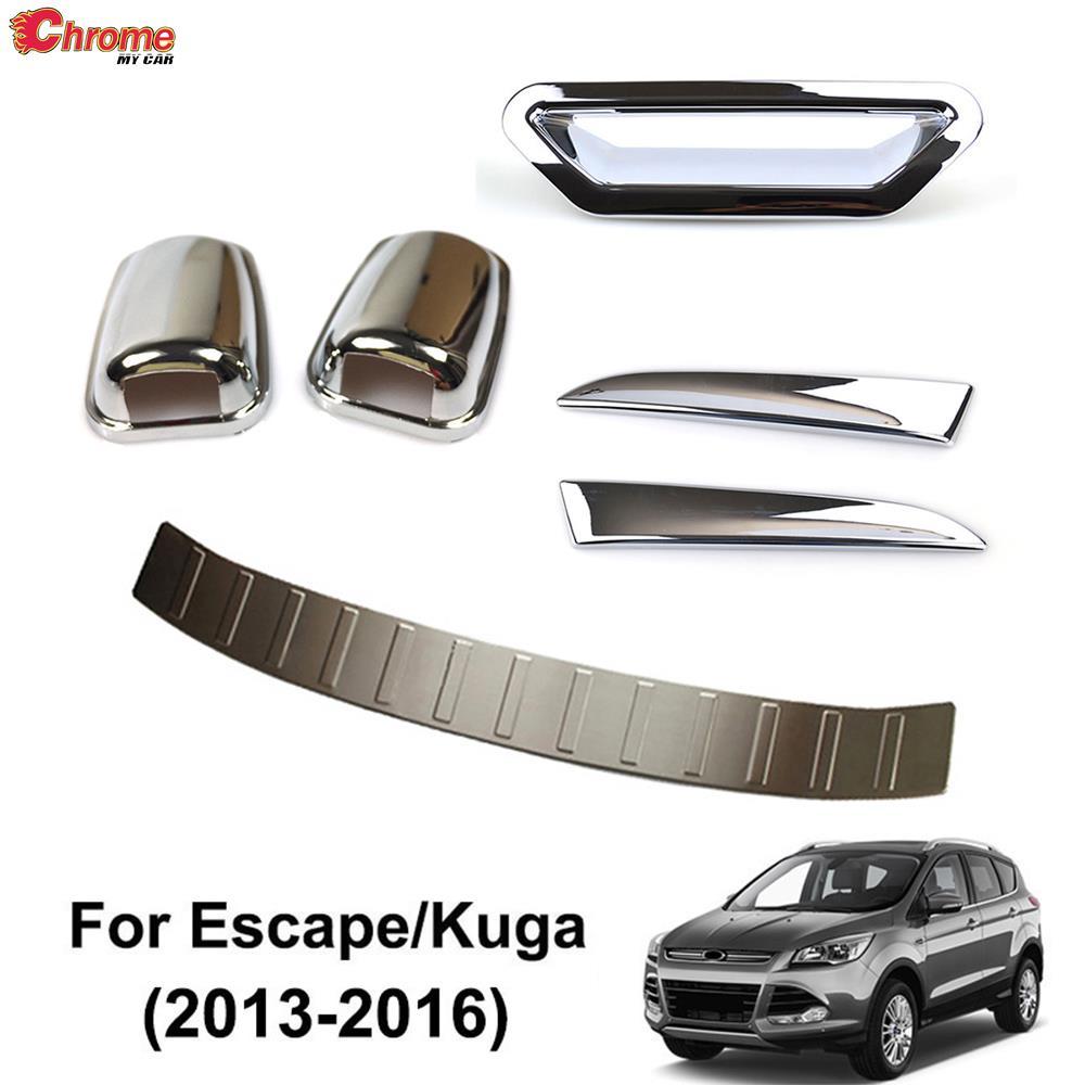 For Ford Escape Kuga 2013 2014 2015 2016 Chrome Spray Nozzle Rear Window Spoiler Trim Trunk Door Han