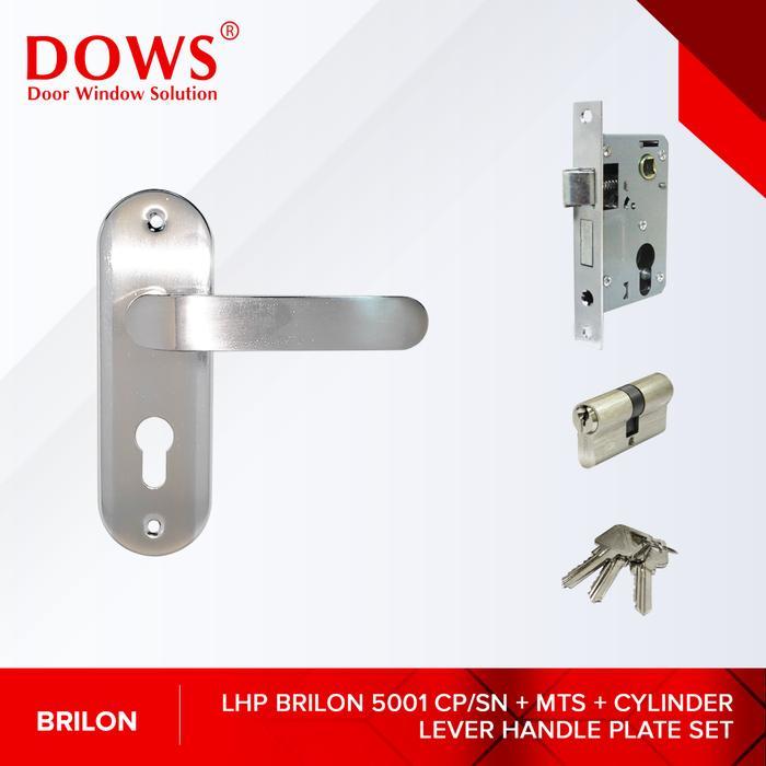 BRILON LHP 5001 (SILVER/GOLD) 1 Set Kunci Pintu Kecil Kayu Komplit