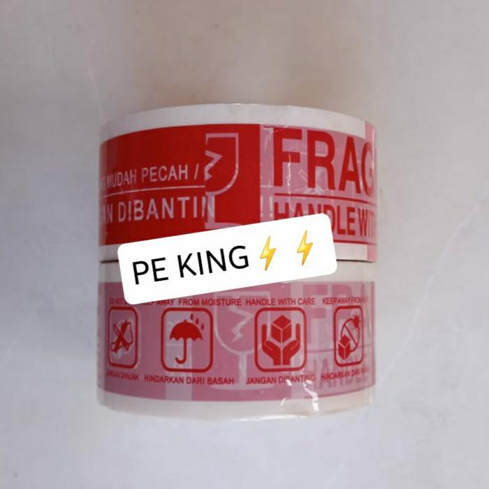 "New" Fragile Merah Putih JANGAN DIBANTING 90yd Isolasi Lakban Surabaya