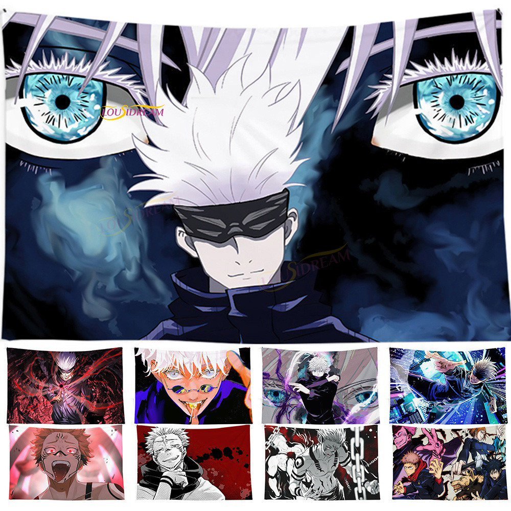 Poster Anime Jujitsu Kaisen Permadani Hiasan Dinding Poster Dekorasi Kamar Tidur Handuk Jujitsu-kais