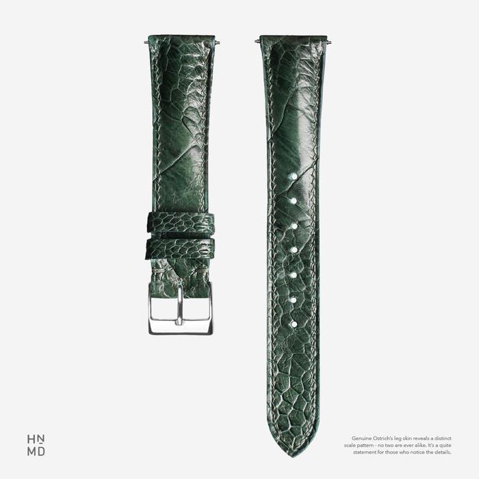 HALF PADDED LEG OSTRICH LEATHER WATCH STRAP TALI JAM KULIT EXOTIC