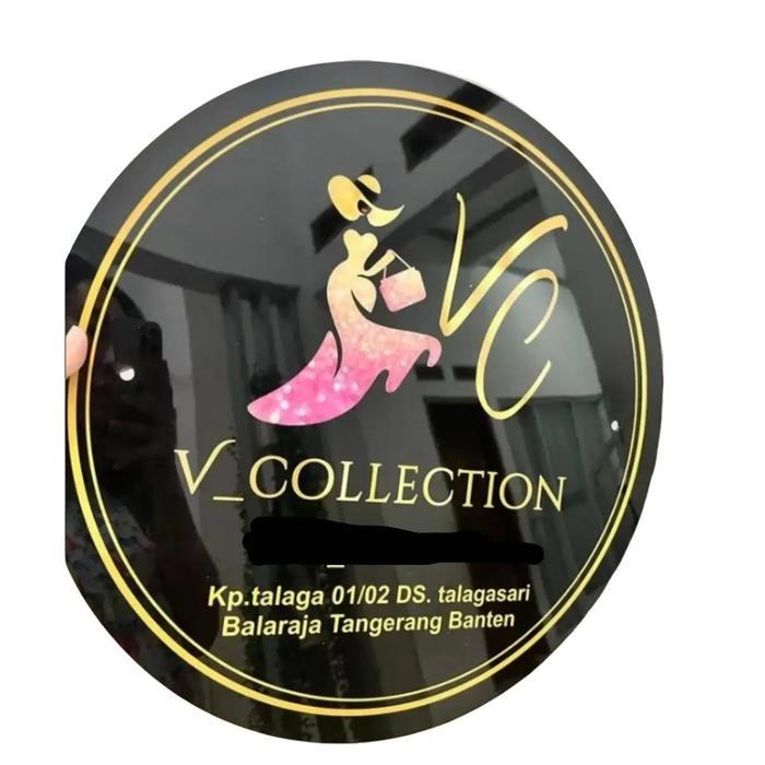 Plang nama toko Bulat, Plang nama ruangan, plang nama akrilik, Plang Logo,custom Ukuran&free