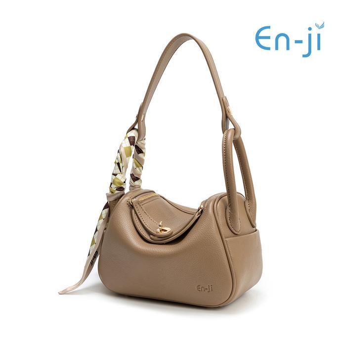 ORIGINAL En-Ji Tas Selempang Wanita Aesthetic Naera Shoulder Bag - Khaki Slingbag READY STOCK