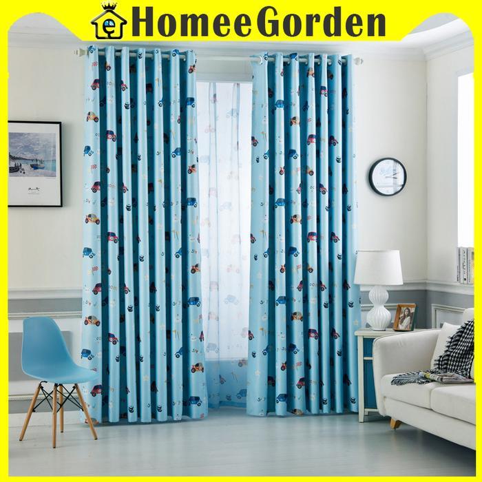 Gorden blackout jendela karakter Gordyn biru mobile anak laki laki