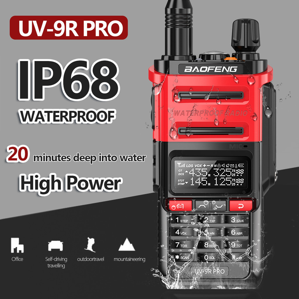 Baofeng UV-9R PRO IP68 Waterproof Radio Dual Band 136-174/400-520MHz Baofeng Walkie Talkie BF9700 UV