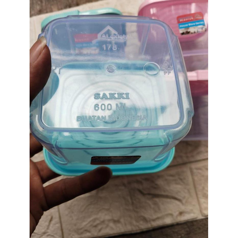 6 PCS TOPLES SEGI TRANSPARAN ALEXIS 600ML / TOPLES DENGAN TUTUP TERLARIS