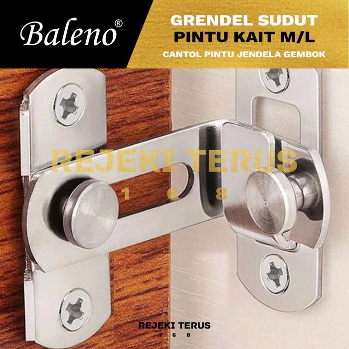 Grendel Sudut Pintu Kait M/L - Pengaman Pintu Jendela Gembok Stainless Sliding