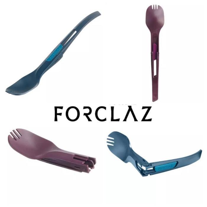 SENDOK GARPU LIPAT PLASTIK PORTABLE FOLDING SPORK CAMPING TRAVELING ULTRALIGHT ORIGINAL FORCLAZ