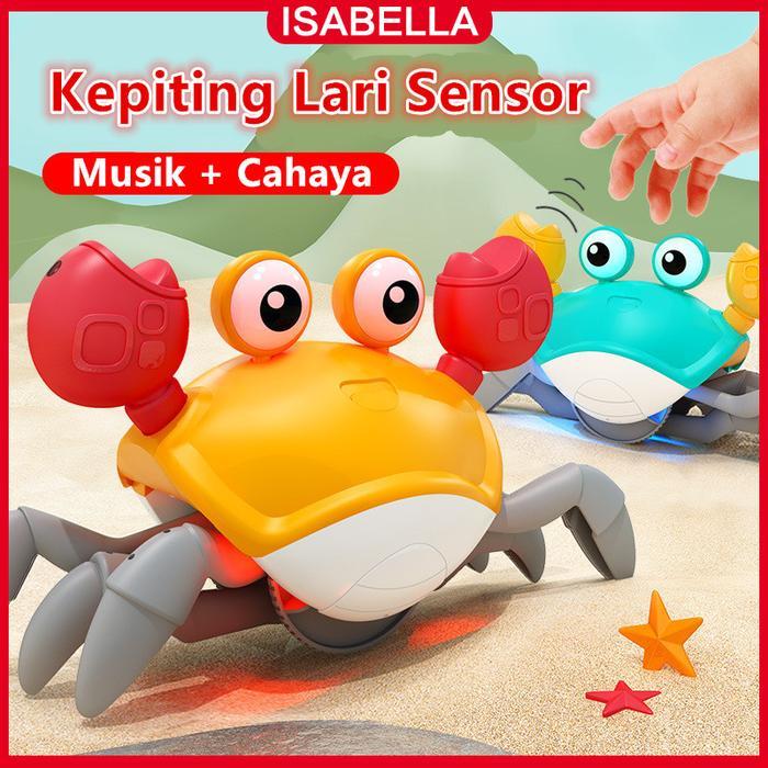 Isabella Mainan Kepiting Mainan Edukasi Anak Hewan Lucu Kepiting Dengan Sensor Dan Musik / Kepiting