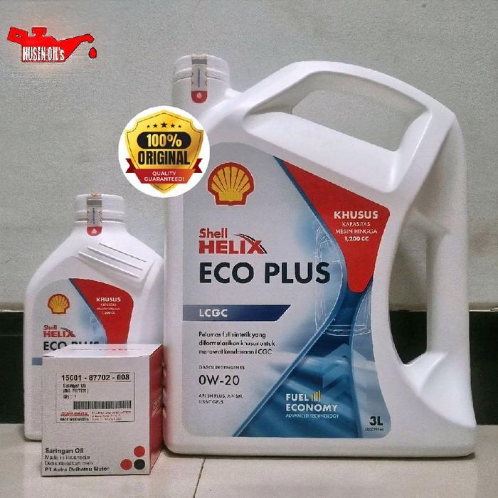 Oli SHELLHelixEcoPlus0w20/0w-20 SNPlus/GF-5FullSynthetic+ FilterOliDaihatsu (3.5L)