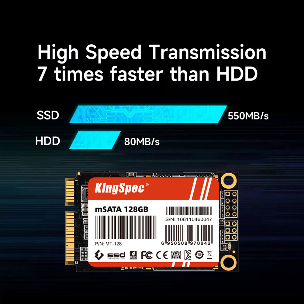KingSpec mSATA SSD 128gb 256gb 512GB mSATA SSD 1TB 2TB HDD For Desktop 3x5cm Internal Solid State