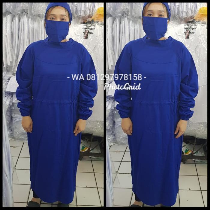 Terbaru Best Quality 100% Original Gown/Jubah Operasi/ Biru Benhur /Tali Belakang/ Merk Dua Saudara