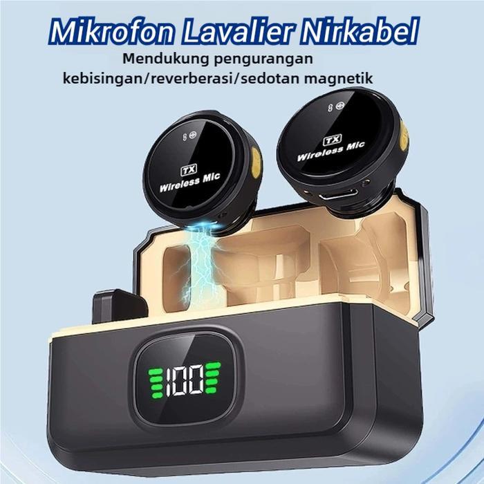 Best Seller Wireless Microphone Clip On Mic Wireless Dual Lavalier Mikrofon Android Dan Charging