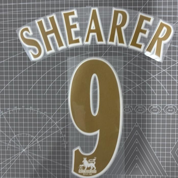 Promo Nameset Hk Arsenal Epl Gold Retro Shearer Velvet Flock