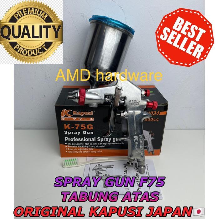 Terlaris Spray Gun F75 tabung atas SPET Semprotan CAT F 75 Angin Kompresor Kapusi Original Japan