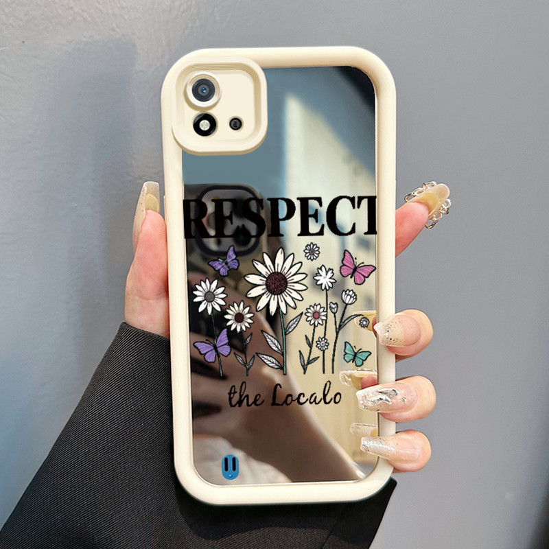 Casing Hp Untuk Realme C20 C20A C11 2021 C11 2020 Narzo 50I Case Keberuntungan bunga matahari putih 