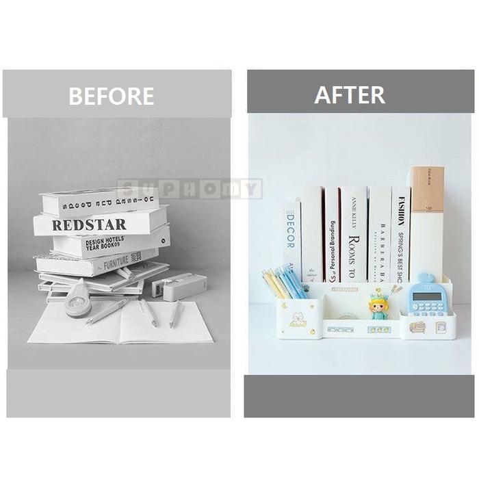 Rak Buku Rak Penyimpanan Desktop Organizer File Organizer Box File Rak Pena Tempat Buku