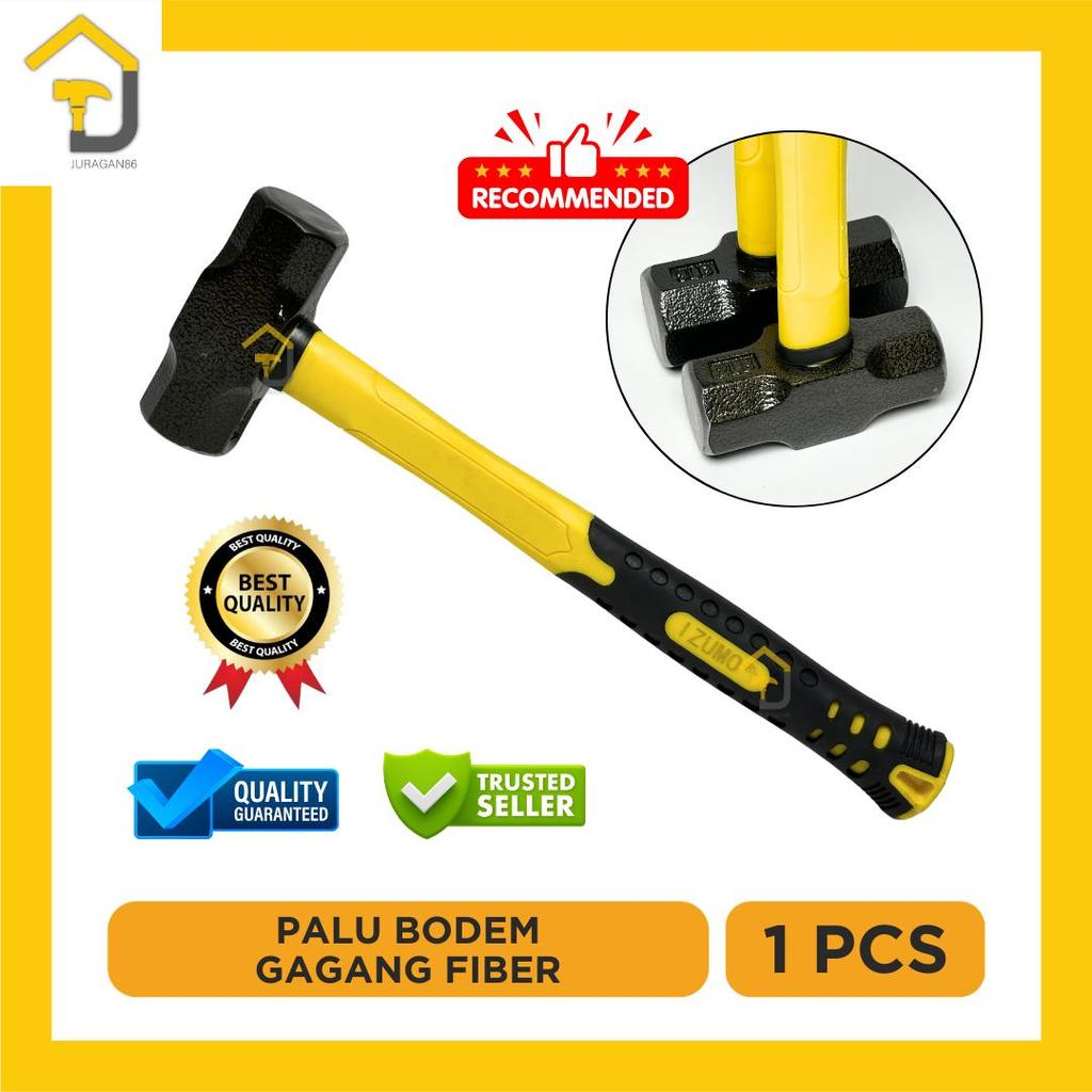 Palu Batu 4 LB Palu Bodem 4Lb Rubber Grip Gagang Besi Lapis Karet Fiber Izumo