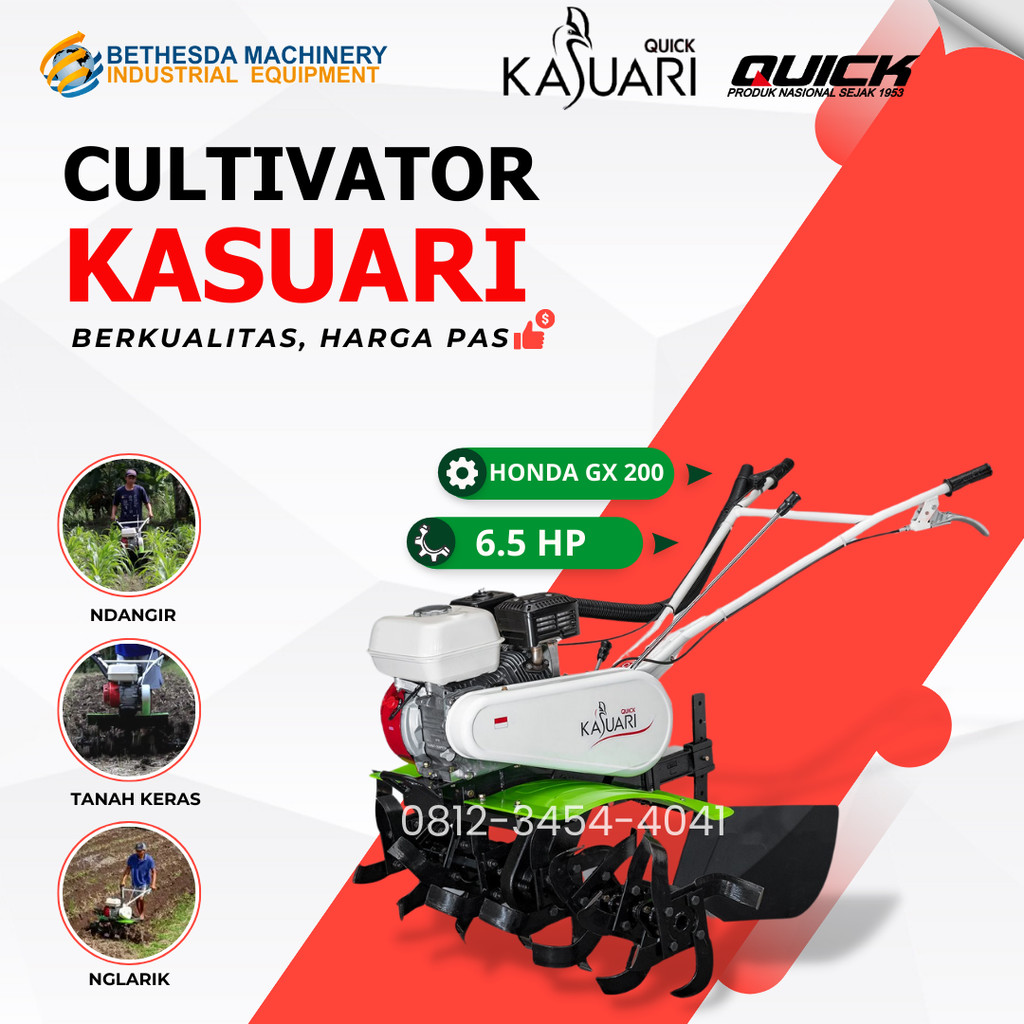 Cultivator Kasuari Quick / Mini Tiller Honda Engine Traktor Lengkap
