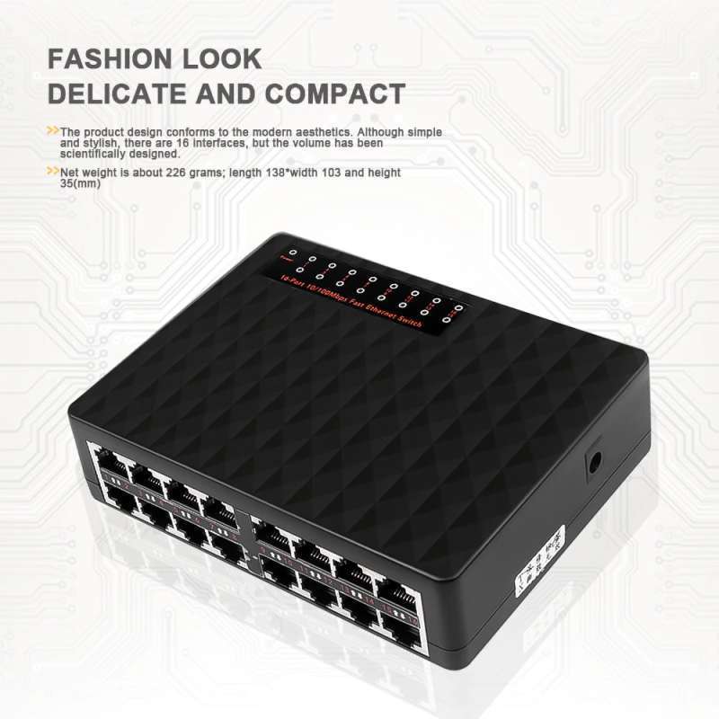 SWITCH HUB SANURPRO 10/100/1000 16 PORT GIGABIT