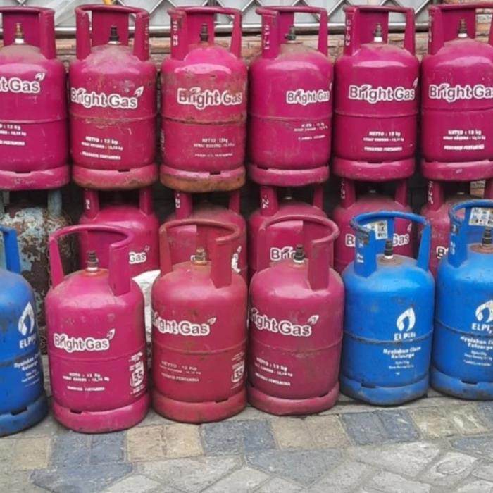 Tabung gas elpiji LPG 12 kg pink bright gas kosong kosongan