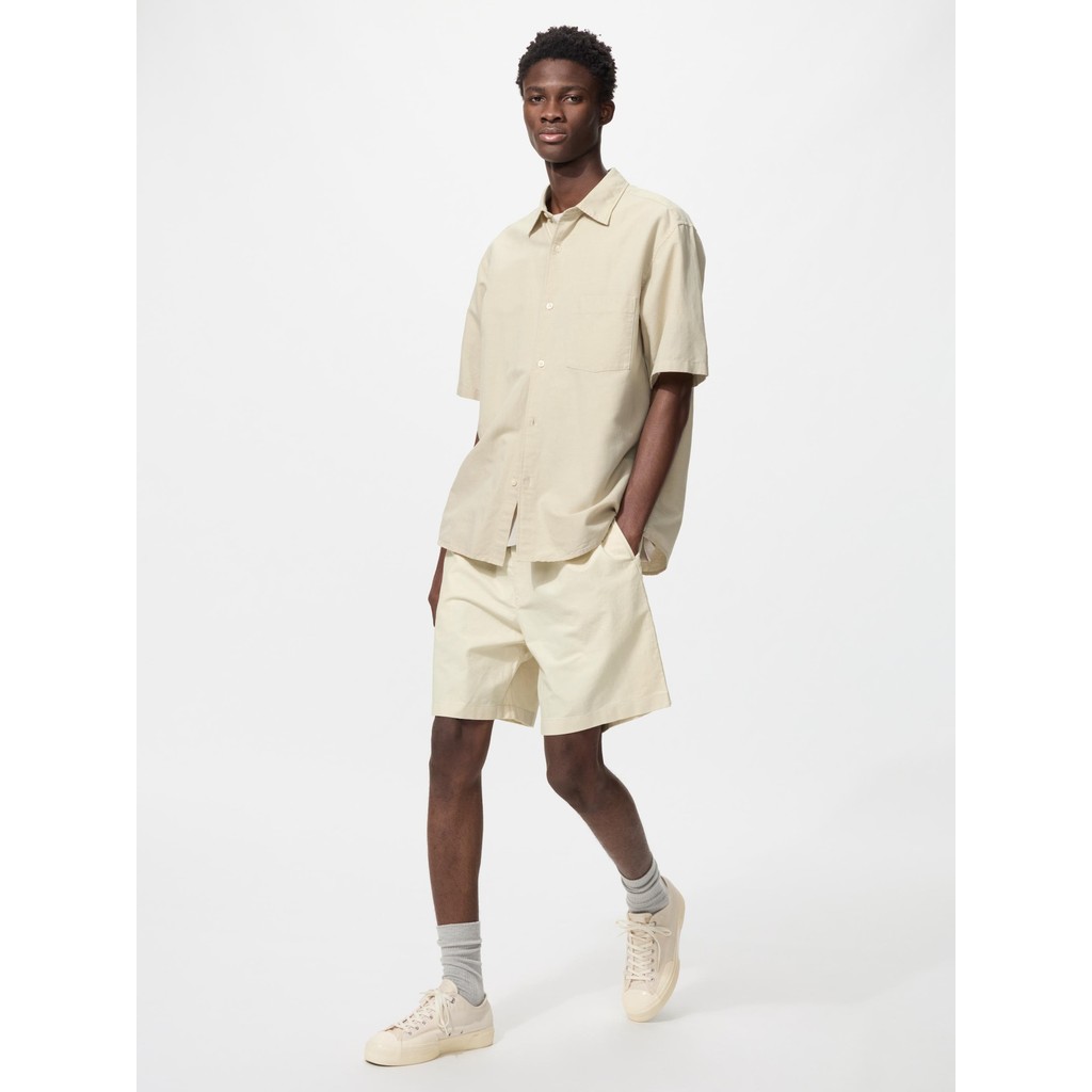 Uniqlo Celana Pendek Rileks Linen Blend