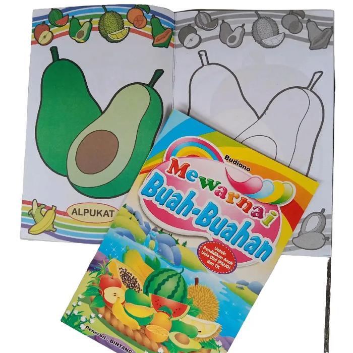 Buku TK Mewarnai Budiono Gambar Buah buahan