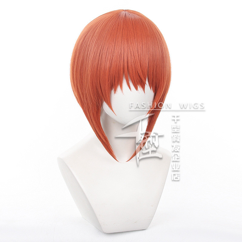 Kagura Cosplay Anime Gintama Wig Short Orange Wigs Heat Resistant Synthetic Hair Prop For Halloween